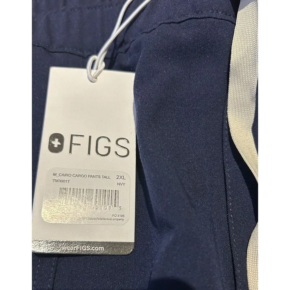 FIGS MEN'S CAIRO CARGO SCRUB PANTS SZ 2XL‎ TALL NWT Navy Blue
